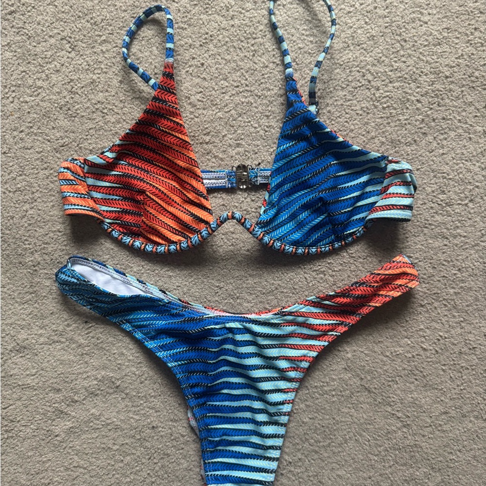 Striped Multicolor Bikini Set